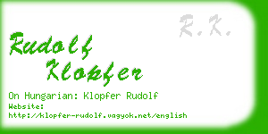 rudolf klopfer business card
